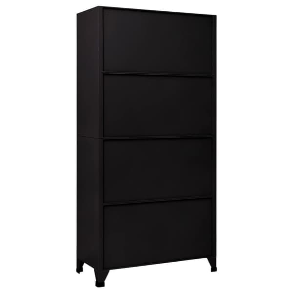 vidaXL skab 90x45x180 cm stål sort - Opbevaringsskabe
