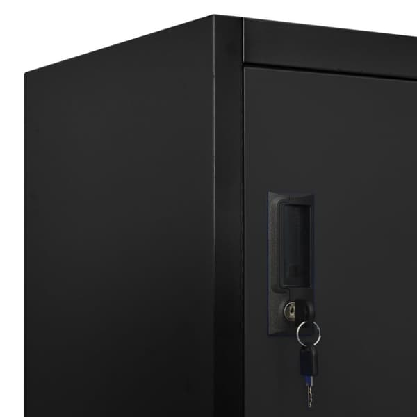 vidaXL skab 90x45x180 cm stål sort - Opbevaringsskabe