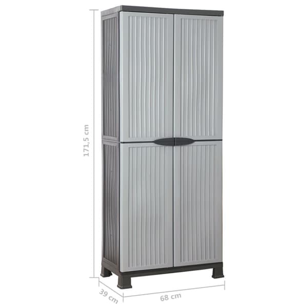 vidaXL Plastskåp 68x39x171,5 cm -  Förvaringsskåp & garderober
