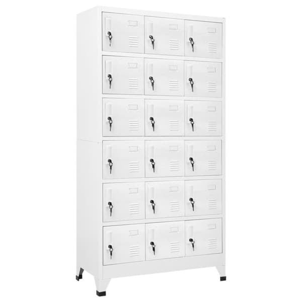 vidaXL Klädskåp med 18 fack metall 90x40x180 cm -  Förvaringsskåp & garderober