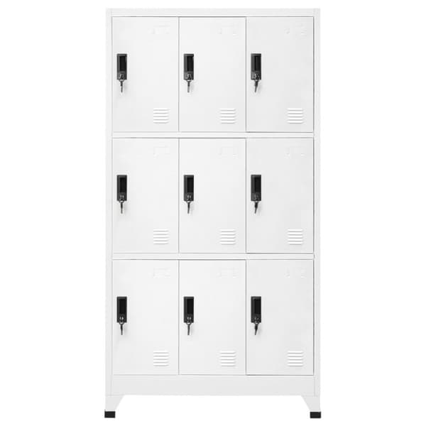 vidaXL skab 90x45x180 cm stål hvid - Opbevaringsskabe
