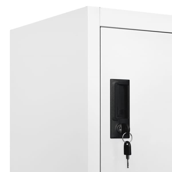 vidaXL skab 90x45x180 cm stål hvid - Opbevaringsskabe