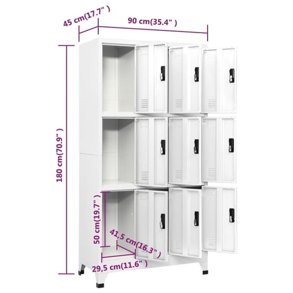 vidaXL skab 90x45x180 cm stål hvid - Opbevaringsskabe