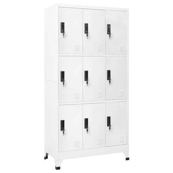 vidaXL skab 90x45x180 cm stål hvid - Opbevaringsskabe