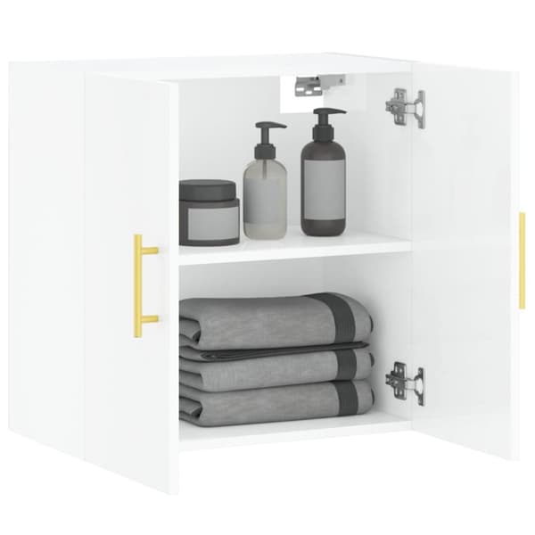 vidaXL Väggskåp vit högglans 60x31x60 cm konstruerat trä - Förvaringsskåp & garderober