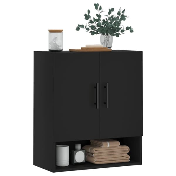 vidaXL vægskab 60x31x70 cm konstrueret træ sort - Opbevaringsskabe