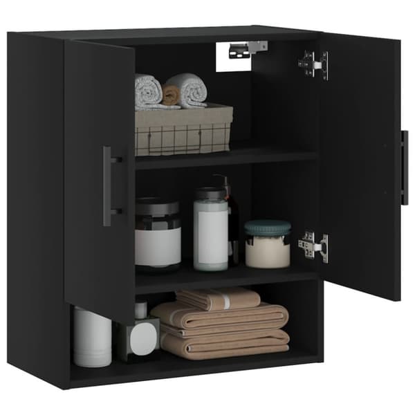 vidaXL vægskab 60x31x70 cm konstrueret træ sort - Opbevaringsskabe