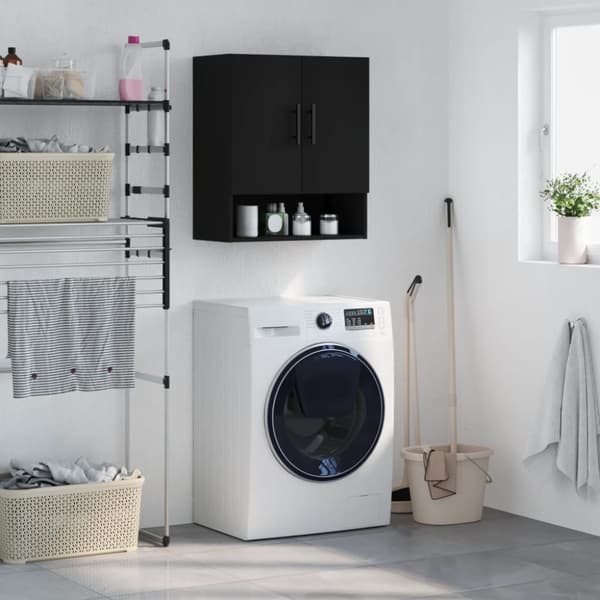 vidaXL vægskab 60x31x70 cm konstrueret træ sort - Opbevaringsskabe