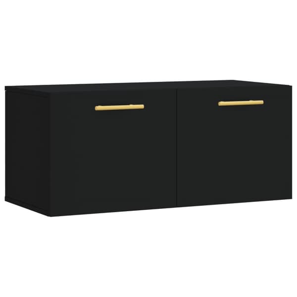 vidaXL vægskab 80x36,5x35 cm konstrueret træ sort -  Opbevaringsskabe