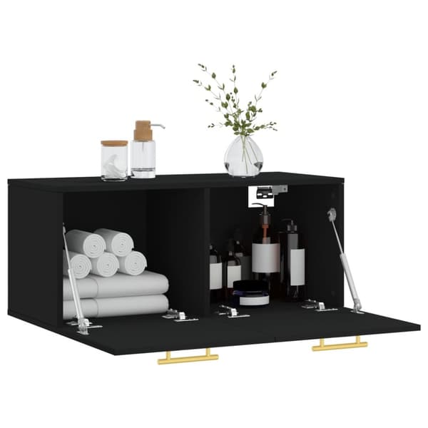 vidaXL vægskab 80x36,5x35 cm konstrueret træ sort -  Opbevaringsskabe
