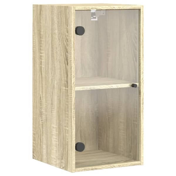 vidaXL skab med glaslåger 35x37x68,5 cm sonoma-eg - Opbevaringsskabe