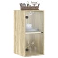 Miniatyrbillede 5 af 11: vidaXL skab med glaslåger 35x37x68,5 cm sonoma-eg -  Opbevaringsskabe