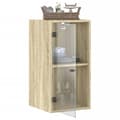Miniatyrbillede 6 af 11: vidaXL skab med glaslåger 35x37x68,5 cm sonoma-eg -  Opbevaringsskabe