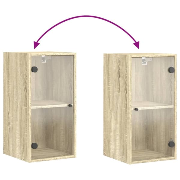 vidaXL skab med glaslåger 35x37x68,5 cm sonoma-eg - Opbevaringsskabe