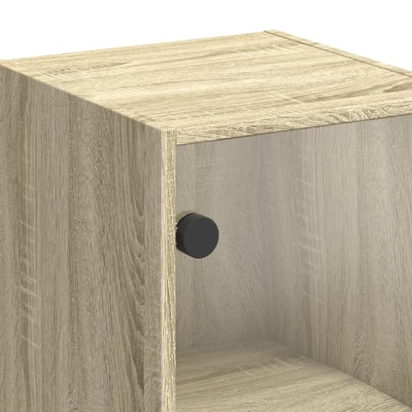 vidaXL skab med glaslåger 35x37x68,5 cm sonoma-eg - Opbevaringsskabe