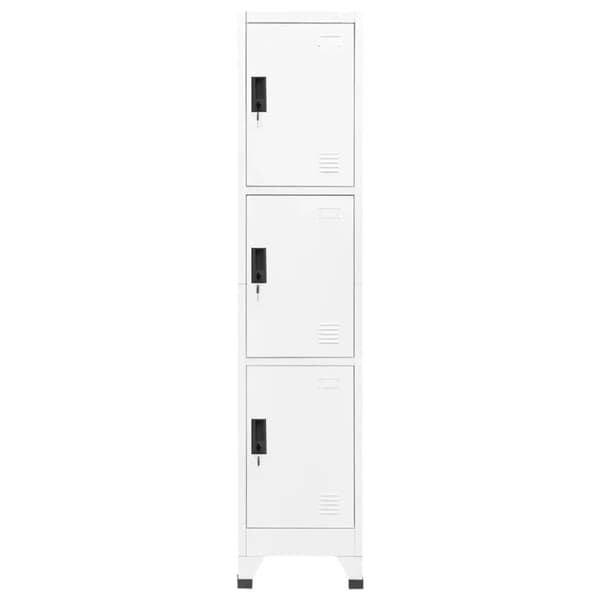 vidaXL skab 38x45x180 cm stål hvid -  Opbevaringsskabe