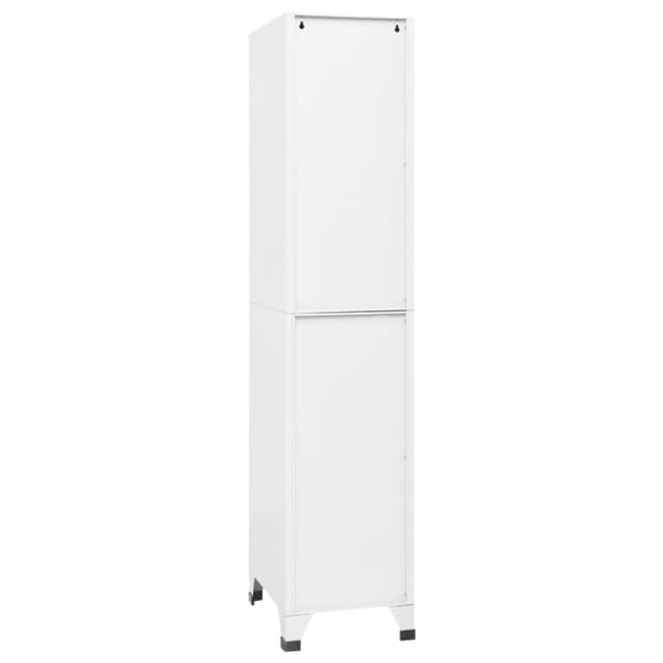 vidaXL skab 38x45x180 cm stål hvid -  Opbevaringsskabe