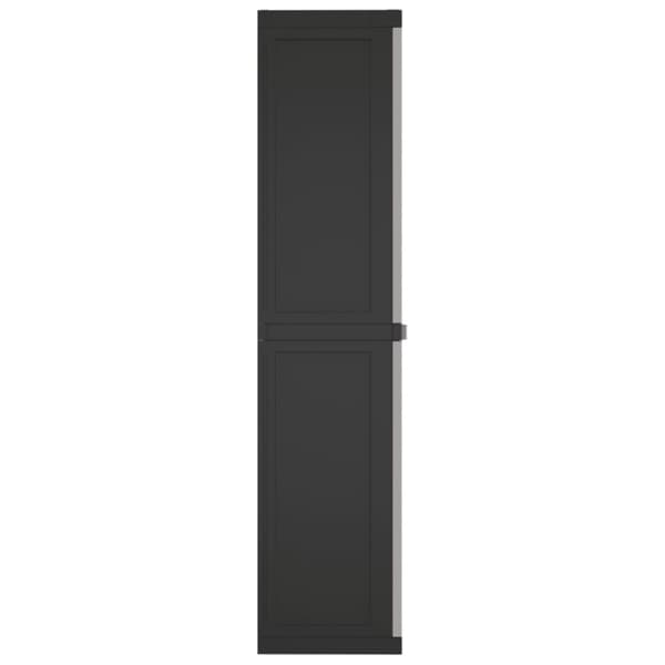 vidaXL Puutarhan varastokaappi harmaa ja musta 65x37x165 cm PP -  Säilytys- & lukkokaapit