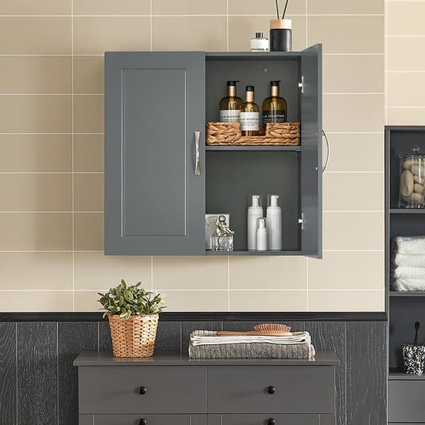 Rootz Väggskåp - Badrumsskåp - Medicinskåp - Mångsidig förvaring - Justerbara hyllor - Robust MDF-konstruktion - 60cm x 60cm x 30cm