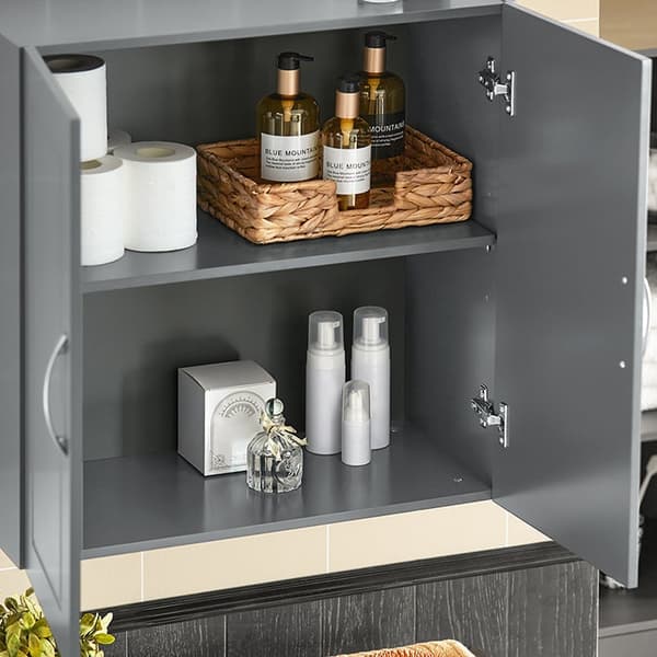 Rootz Väggskåp - Badrumsskåp - Medicinskåp - Mångsidig förvaring - Justerbara hyllor - Robust MDF-konstruktion - 60cm x 60cm x 30cm