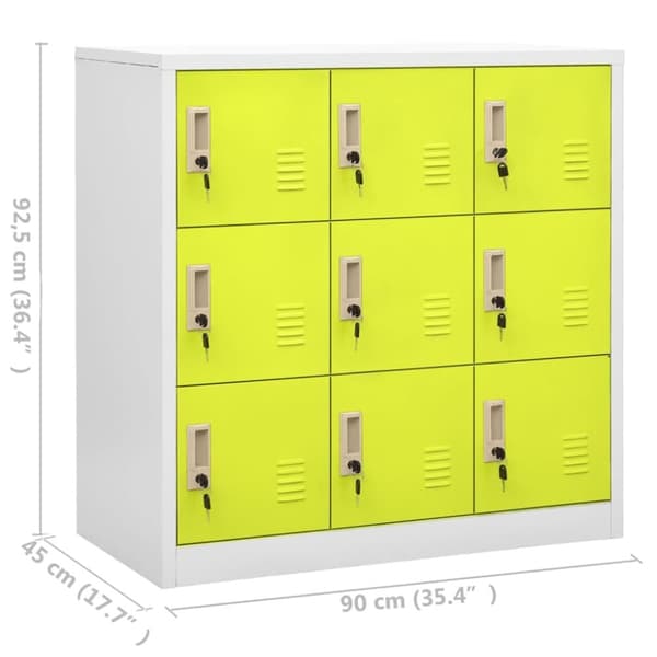 The Living Store skab 90x45x92,5 cm stål lysegrå og grøn - Opbevaringsskabe