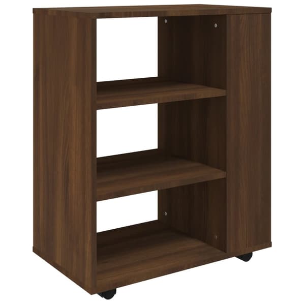 The Living Store skab med hjul 60x35x75 cm konstrueret træ brun egetræsfarve -  Opbevaringsskabe