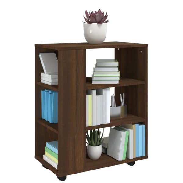 The Living Store skab med hjul 60x35x75 cm konstrueret træ brun egetræsfarve -  Opbevaringsskabe