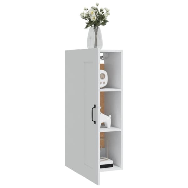 The Living Store vægskab 35x34x90 cm konstrueret træ hvid - Opbevaringsskabe