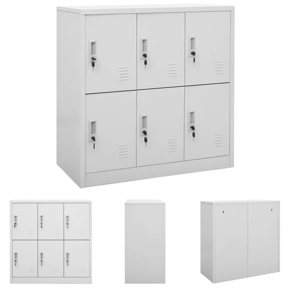 The Living Store skab 90x45x92,5 cm stål lysegrå -  Opbevaringsskabe