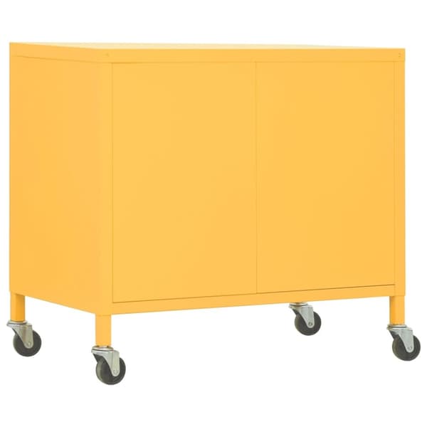 The Living Store opbevaringsskab 60x35x56 stål sennepsgul - Opbevaringsskabe