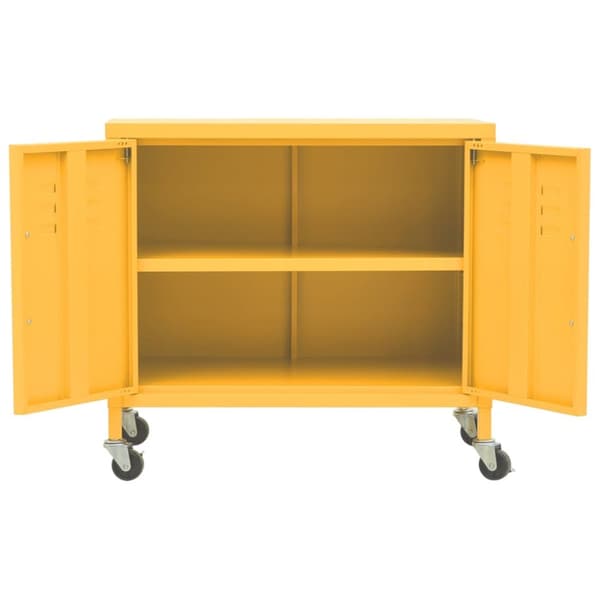 The Living Store opbevaringsskab 60x35x56 stål sennepsgul - Opbevaringsskabe