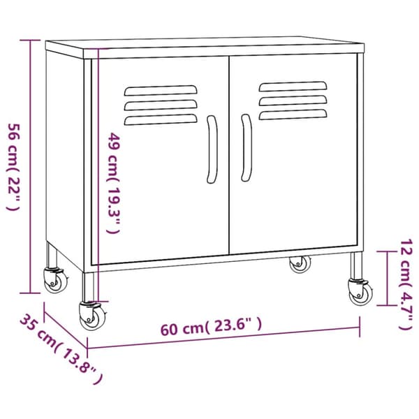 The Living Store opbevaringsskab 60x35x56 stål sennepsgul - Opbevaringsskabe