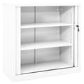 Miniatyrbillede 7 af 11: The Living Store skab med skydelåge 90x40x90 cm stål hvid -  Opbevaringsskabe