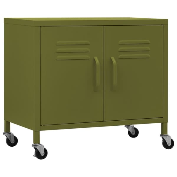 The Living Store opbevaringsskab 60x35x56 cm stål olivengrøn -  Opbevaringsskabe