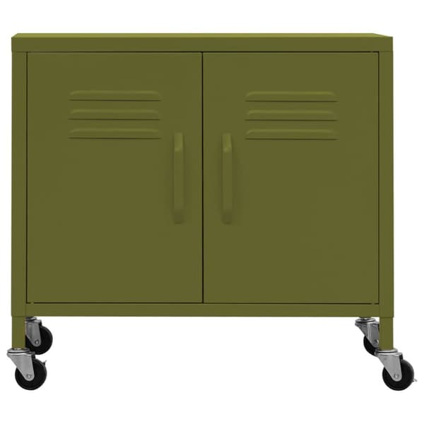 The Living Store opbevaringsskab 60x35x56 cm stål olivengrøn -  Opbevaringsskabe