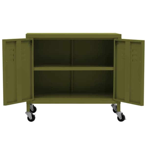 The Living Store opbevaringsskab 60x35x56 cm stål olivengrøn -  Opbevaringsskabe