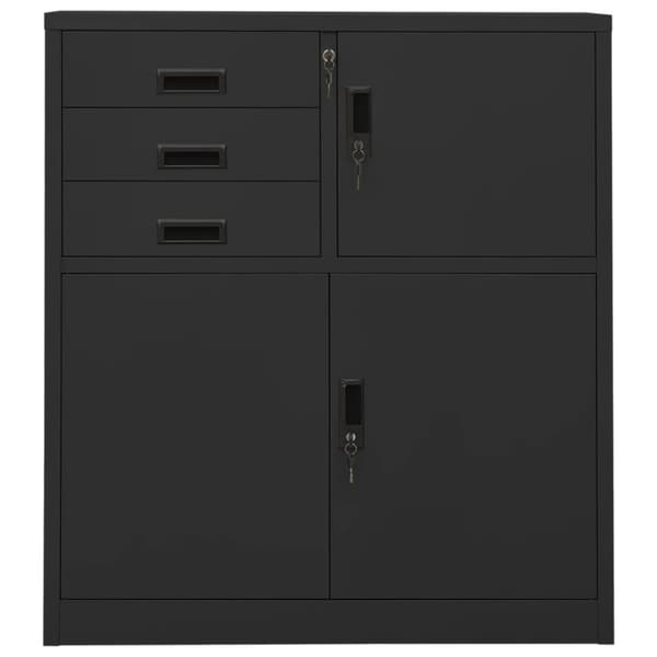 The Living Store Dokumentskåp antracit 90x40x102 cm stål -  Förvaringsskåp & garderober