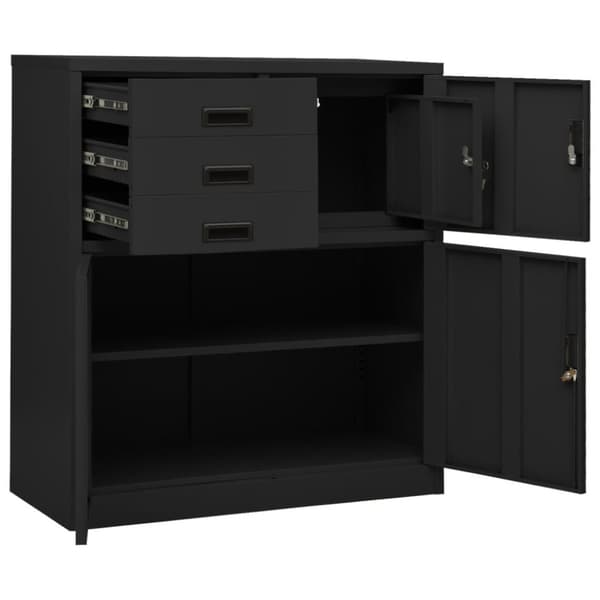 The Living Store Dokumentskåp antracit 90x40x102 cm stål -  Förvaringsskåp & garderober