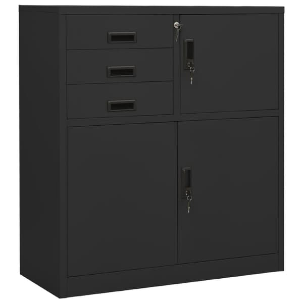 The Living Store Dokumentskåp antracit 90x40x102 cm stål -  Förvaringsskåp & garderober