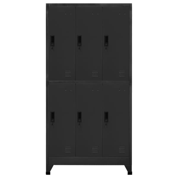 The Living Store skab 90x45x180 cm stål antracitgrå - Opbevaringsskabe