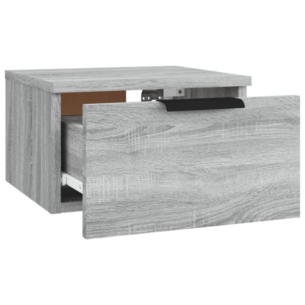 The Living Store væghængt sengebord 34x30x20 cm grå sonoma-eg - Opbevaringsskabe
