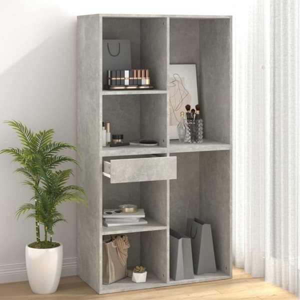The Living Store badeværelsesskab 80x40x75 cm konstrueret træ betongrå -  Opbevaringsskabe