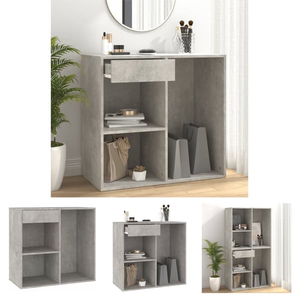 The Living Store badeværelsesskab 80x40x75 cm konstrueret træ betongrå -  Opbevaringsskabe