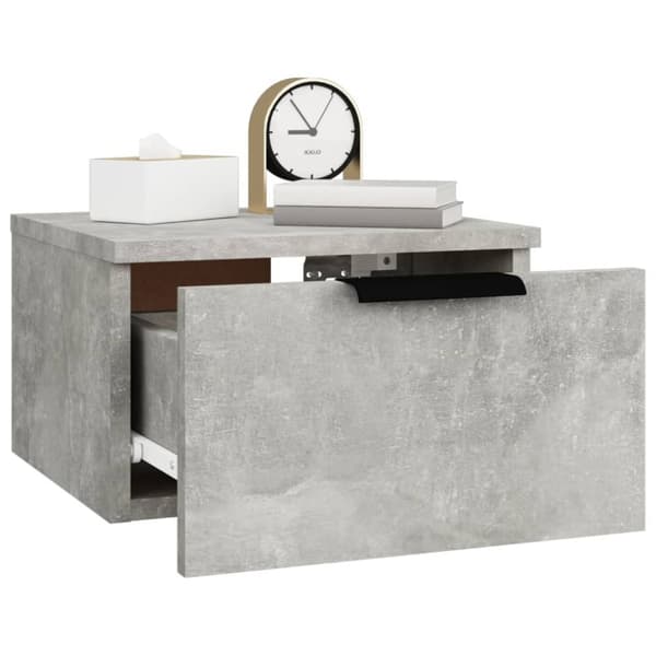 The Living Store Väggmonterat sängbord betonggrå 34x30x20 cm -  Förvaringsskåp & garderober