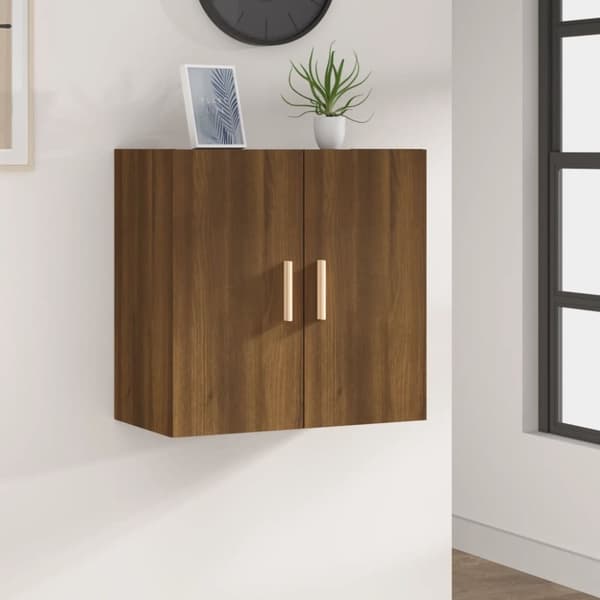 The Living Store vægskab 60x30x60 cm konstrueret træ brun egetræsfarve - Opbevaringsskabe