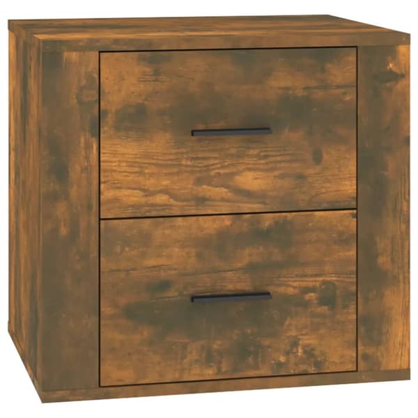 The Living Store Sängbord Rökfärgad ek 50x39x47 cm - Förvaringsskåp & garderober