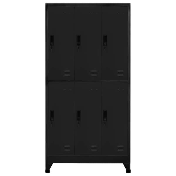 The Living Store Pukukaappi musta 90x45x180 cm teräs -  Säilytys- & lukkokaapit