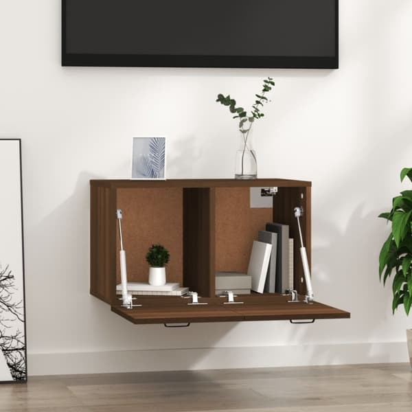 The Living Store vægskab 60x36,5x35 cm konstrueret træ brun egetræsfarve - Opbevaringsskabe