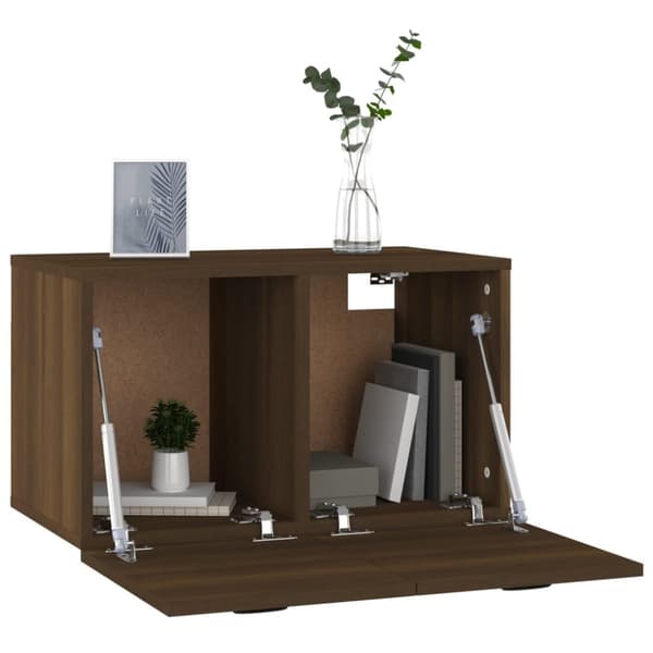 The Living Store vægskab 60x36,5x35 cm konstrueret træ brun egetræsfarve - Opbevaringsskabe