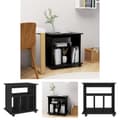 Miniatyrbillede 1 af 8: The Living Store rulleskab 60x45x60 cm konstrueret træ sort -  Opbevaringsskabe